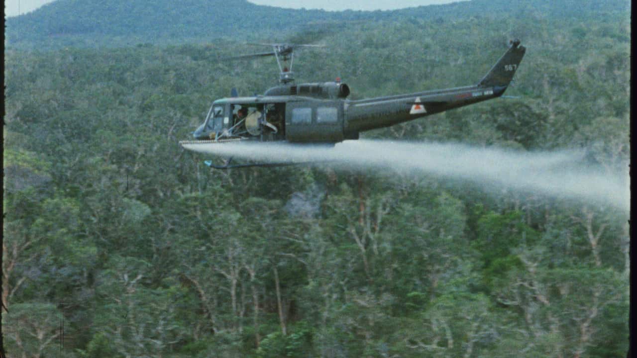 The US military spraying Agent Orange during the Vietnam War.