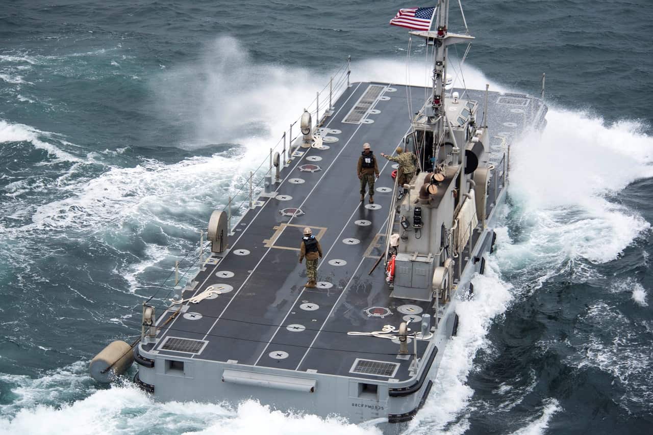 In a photo provided by the U.S. Navy, American sailors during a joint exercise by the militaries of the United States and South Korea off the coast of Pohang, South Korea, on April 9, 2017.