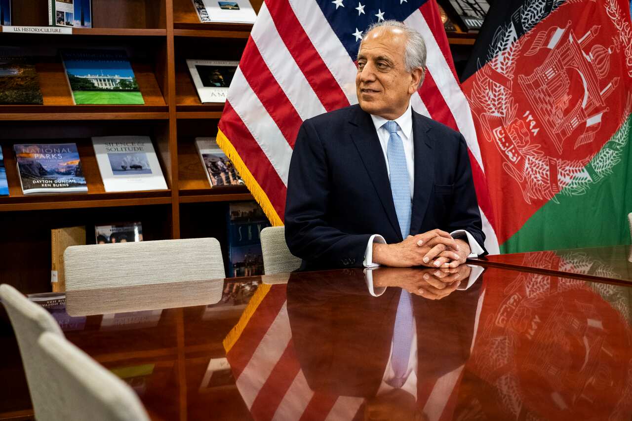 American envoy Zalmay Khalilzad at the United States Embassy in Kabul, Afghanistan.