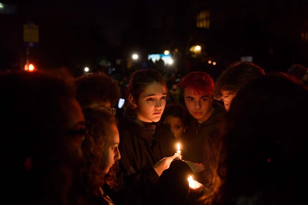 An interfaith candlelight vigil a few blocks away from the site of a mass shooting at the Tree of Life Synagogue in Pittsburgh.