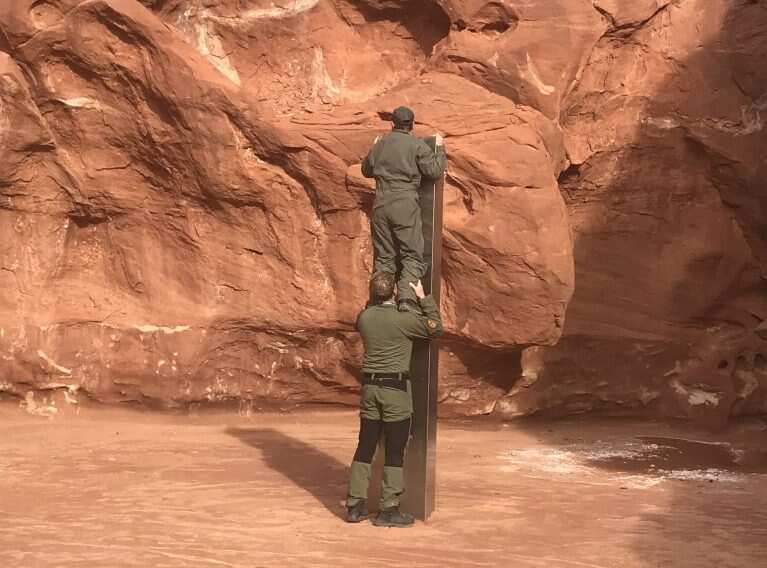 The monolith protruded some 12 feet from the red rocks of southern Utah.