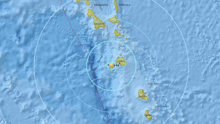 A screenshot of the USGS' interactive map of the earthquake.
