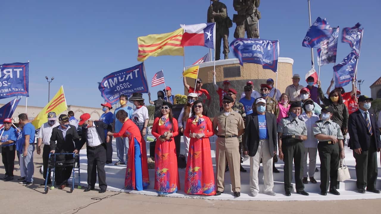 Vietnamese Trump supporters rally in Texas.