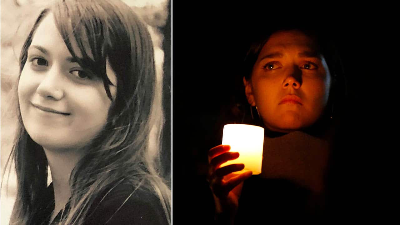 Hundred of people gathered in Melbourne on Friday night to mourn Courtney Herron