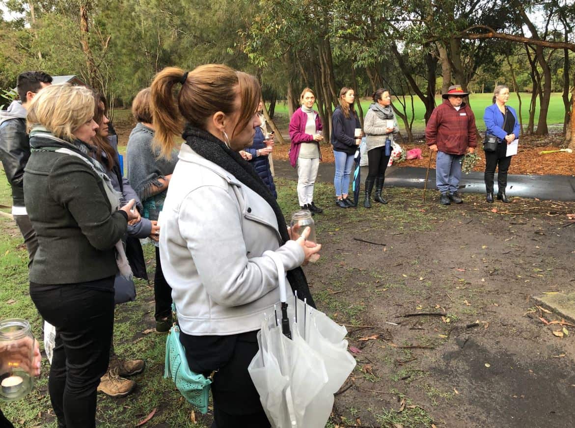 More than 30 people attended a memorial service for Nicole Cartwright on Thursday.