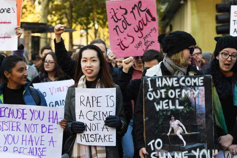 A protest against violence against women in Melbourne. 