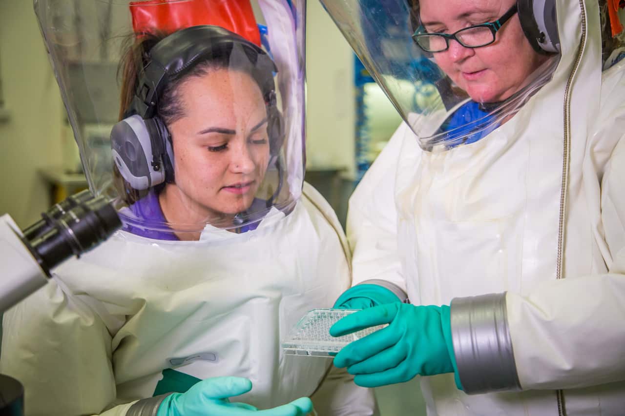 CSIRO lab researchers conducting key research in the rapid global response to the novel coronavirus outbreak.