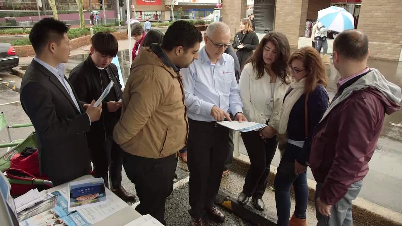Gus with business clients.
