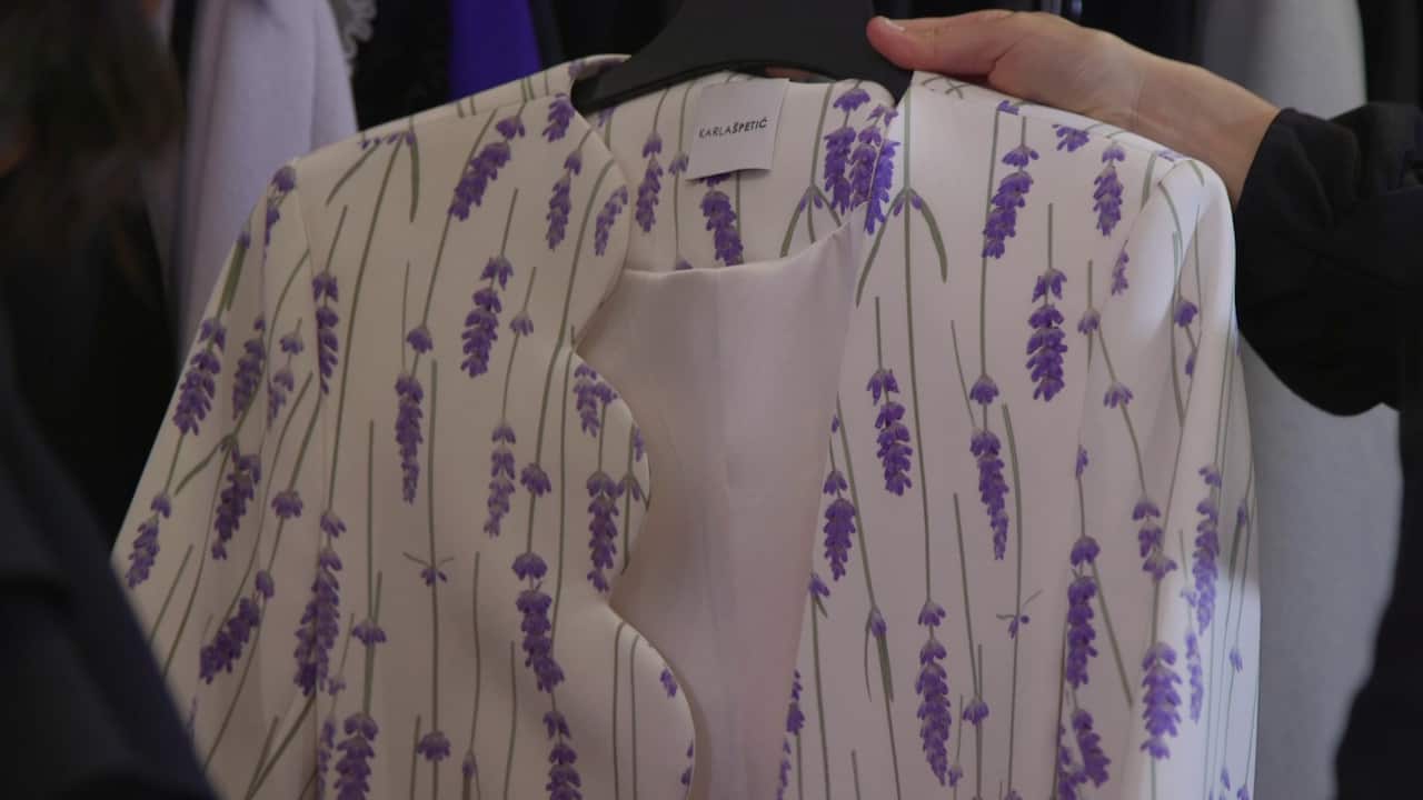The lavender print blazer is one of the pieces in Ms Špetić's collection. 