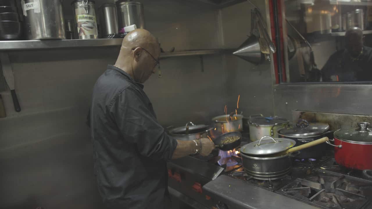 Joe roasts his own Ethiopian coffee to share with his customers.
