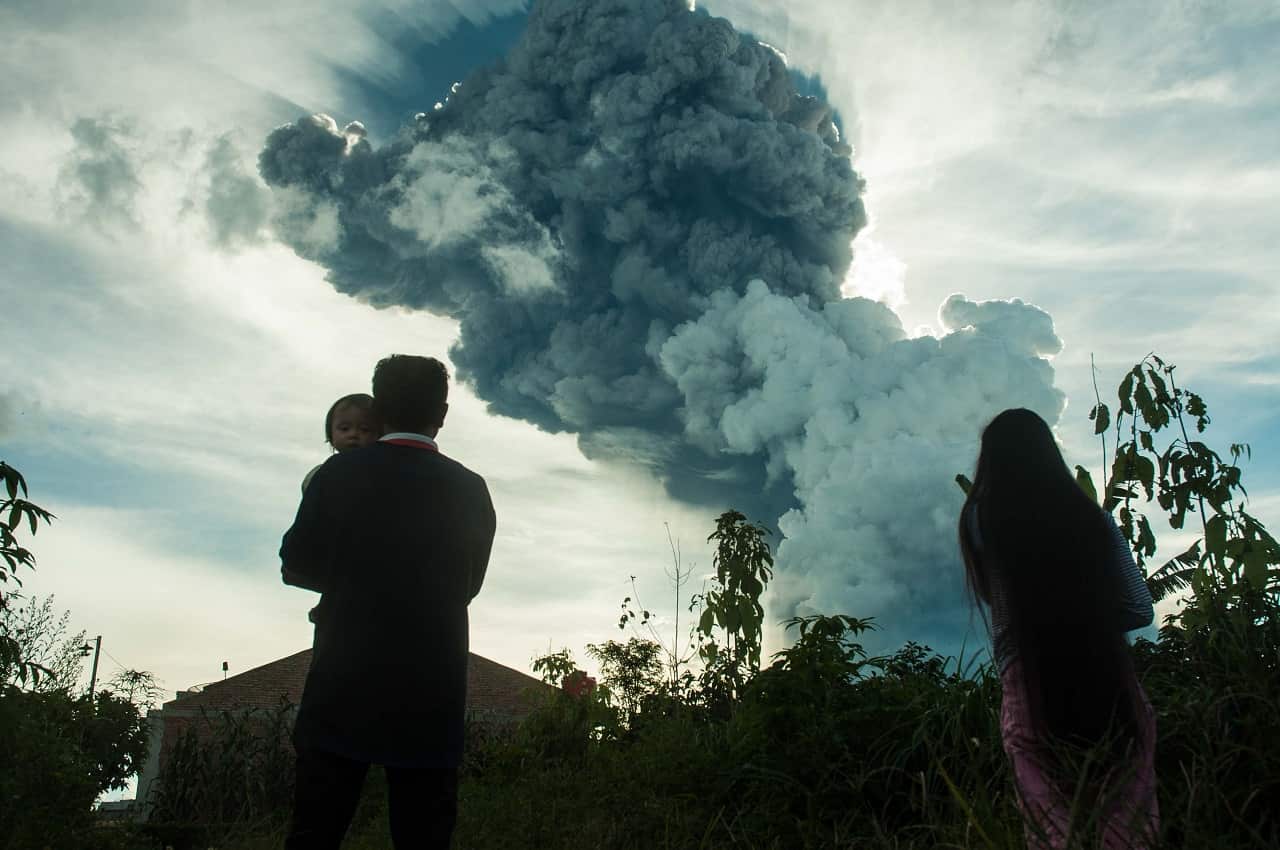 The eruption of Mt. Sinabung, North Sumatra on June 9, 2019.