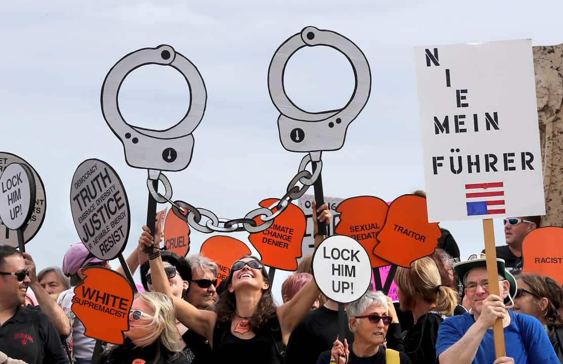 Protests in Florida were among the many Women's Marches that took place in US cities to mark Donald Trump's first year in office.  