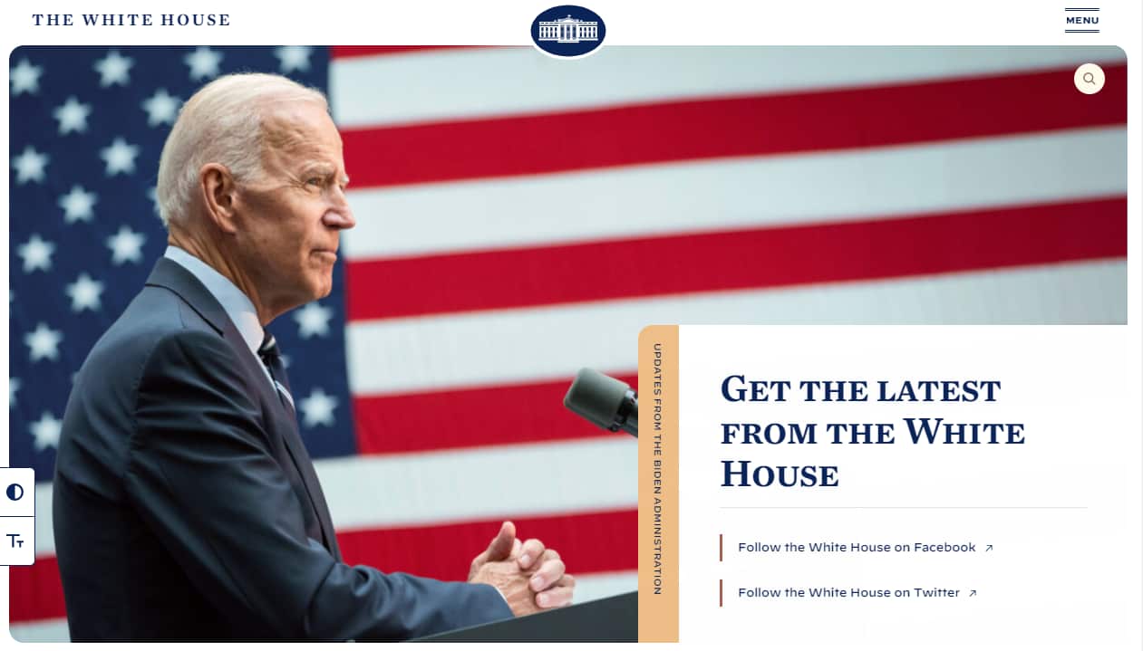 The new White House website.