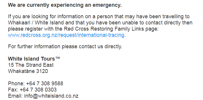 White Island Tours' website has been shut down.