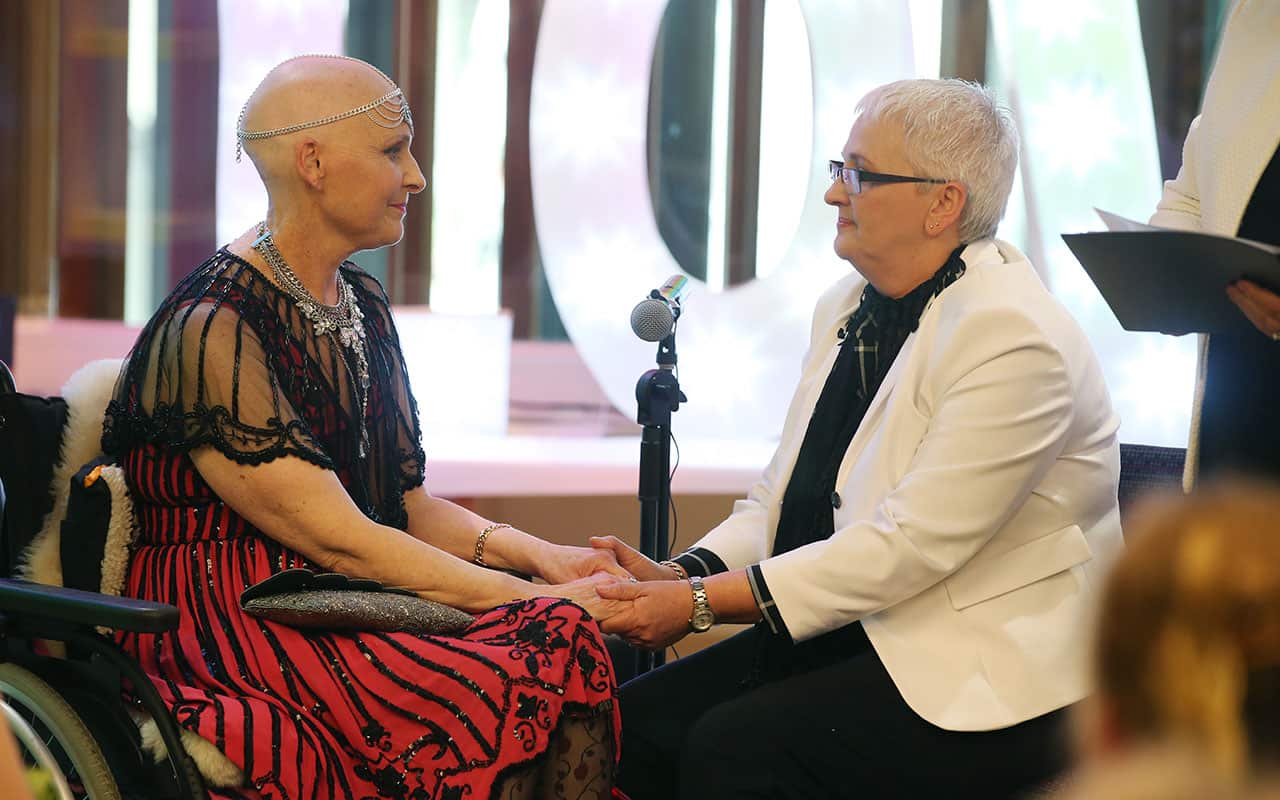 A terminally ill Melbourne woman, Cas Willow, and her long-term partner, Heather Richards
