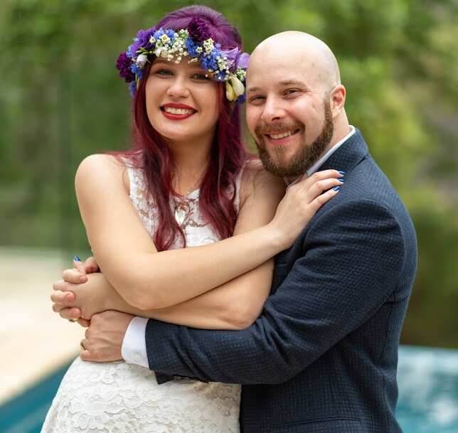 The couple on their wedding day