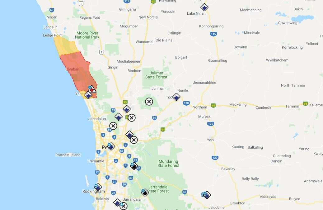 Fires in WA.