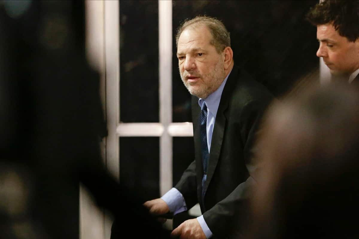 Harvey Weinstein leaves his trial in New York on 11 February 2020.