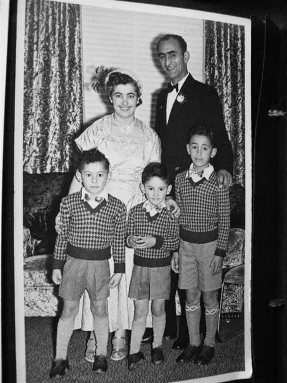 Ned and Katina with their three sons in Wellington, 1953