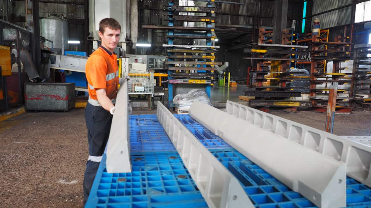 Wheel stops produced by Replas from recycled soft plastics.