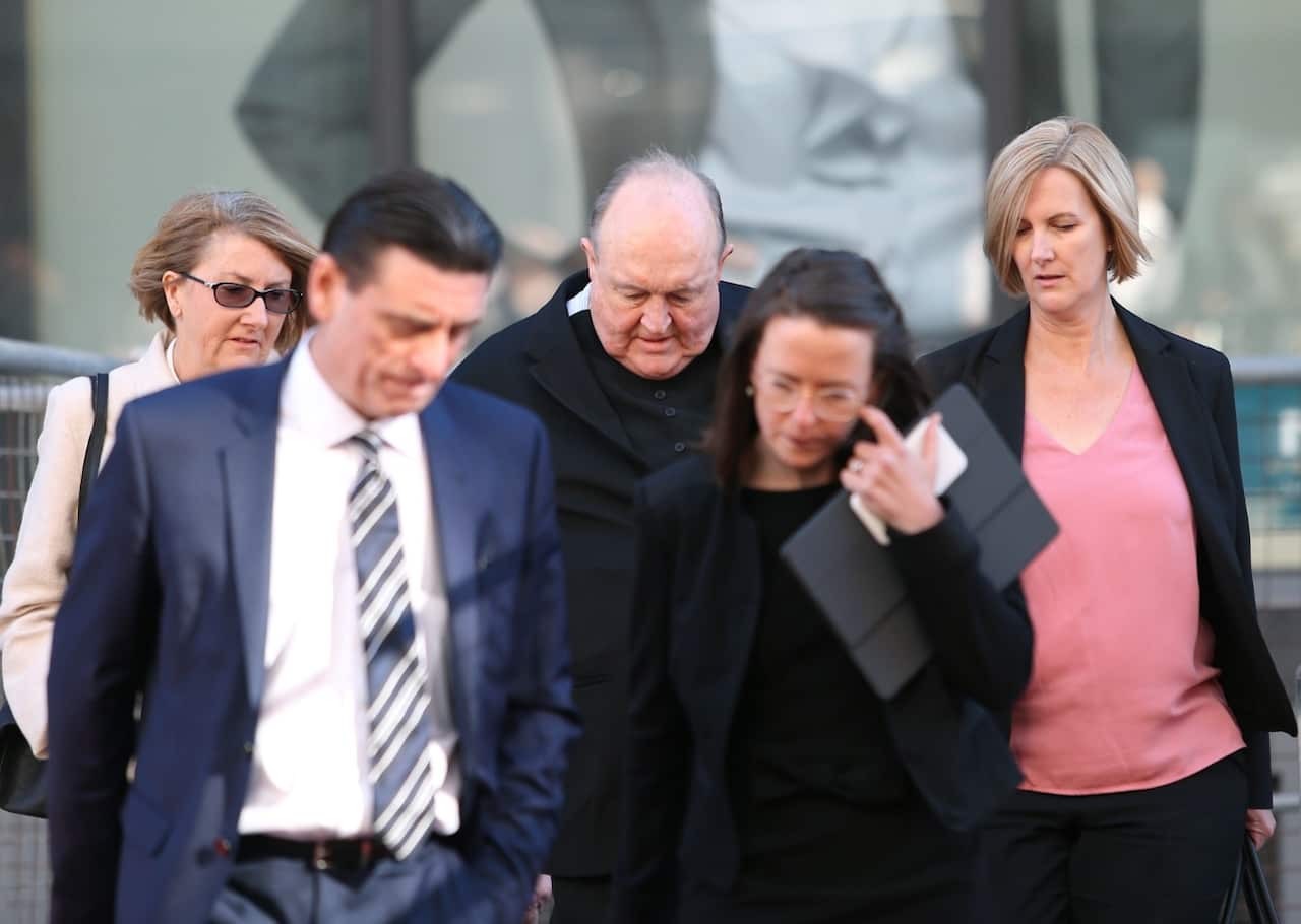 Archbishop Philip Wilson arrives at Newcastle Local Court in Newcastle, Tuesday, May 22, 2018.
