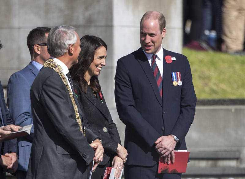 The prince ahead of the Anzac Day ceremony in Auckland.