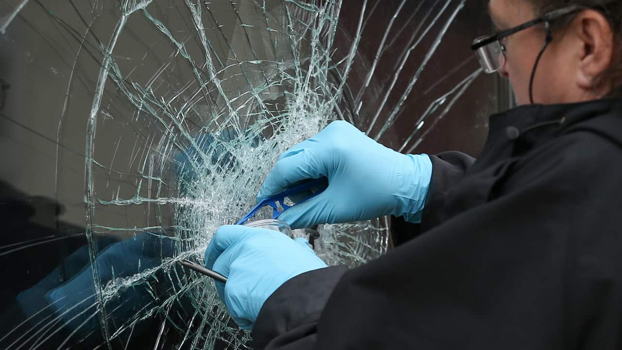 The mosque and community centre on Albert Road in Birmingham where a police forensic team are at work after it had its windows smashed with a sledgehammer.