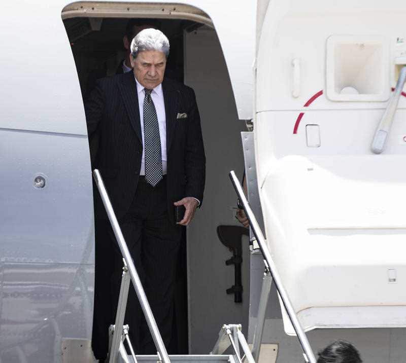 NZ Foreign Affairs Minister Winston Peters arrives at Nauru international airport on the Pacific nation of Nauru.
