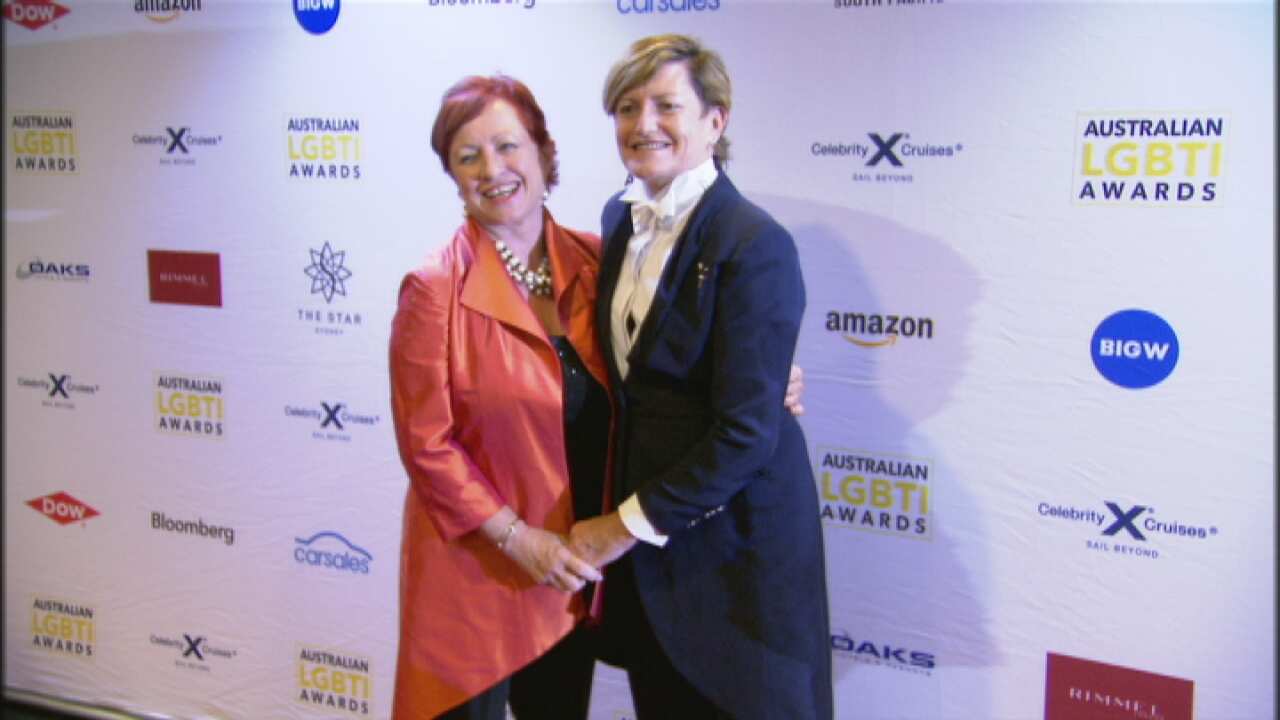 Christine Forster and Virginia Flitcroft at Australian LGBTI Awards 2018.