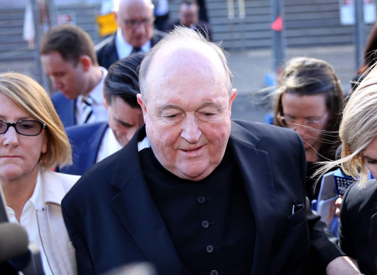 Archbishop Philip Wilson leaves the Newcastle Local Court in Newcastle, Tuesday, May 22, 2018.