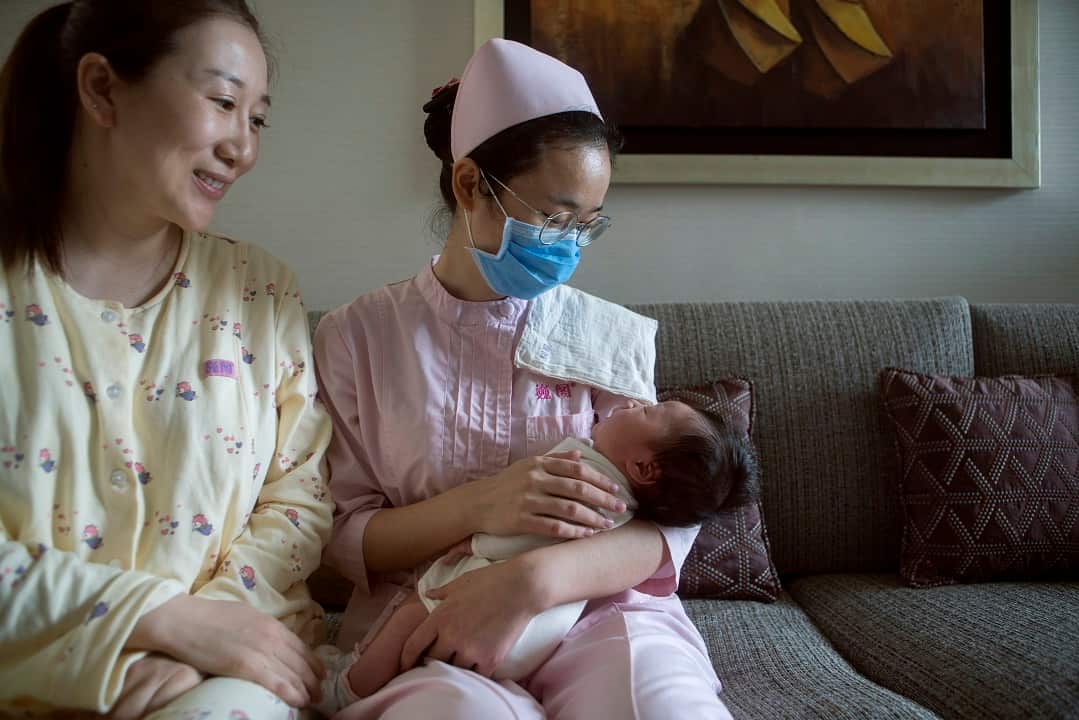A baby receives care at a private clinic in Beijing.