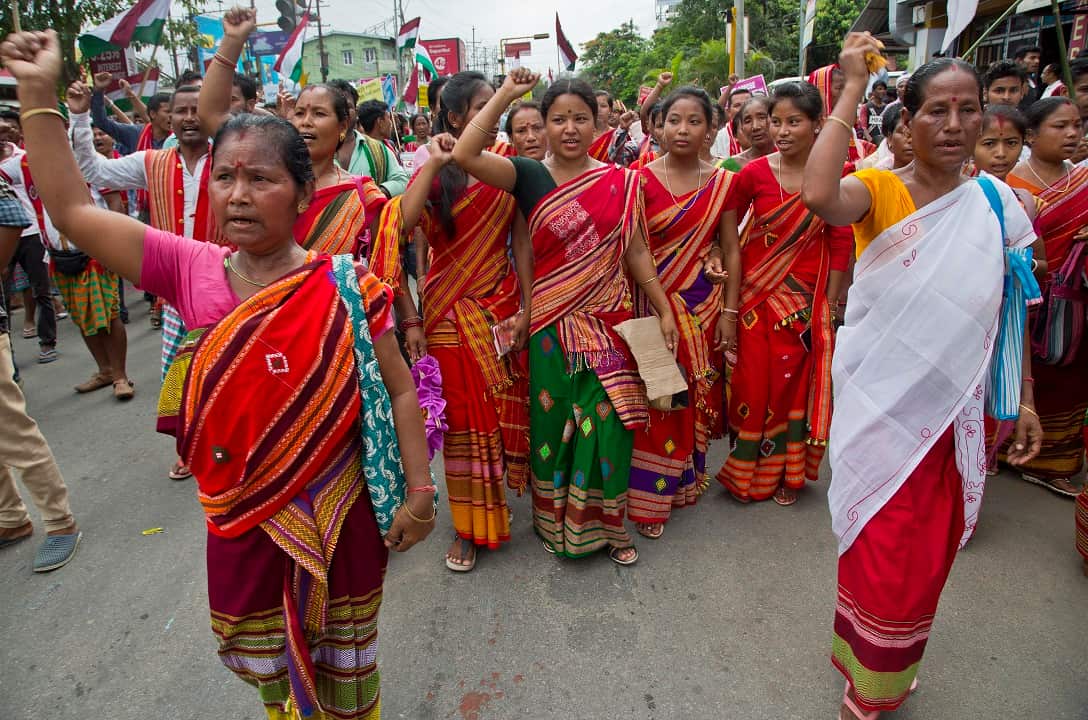 (File) Assamese women at a protest rally against India's Citizenship Amendment Bill.