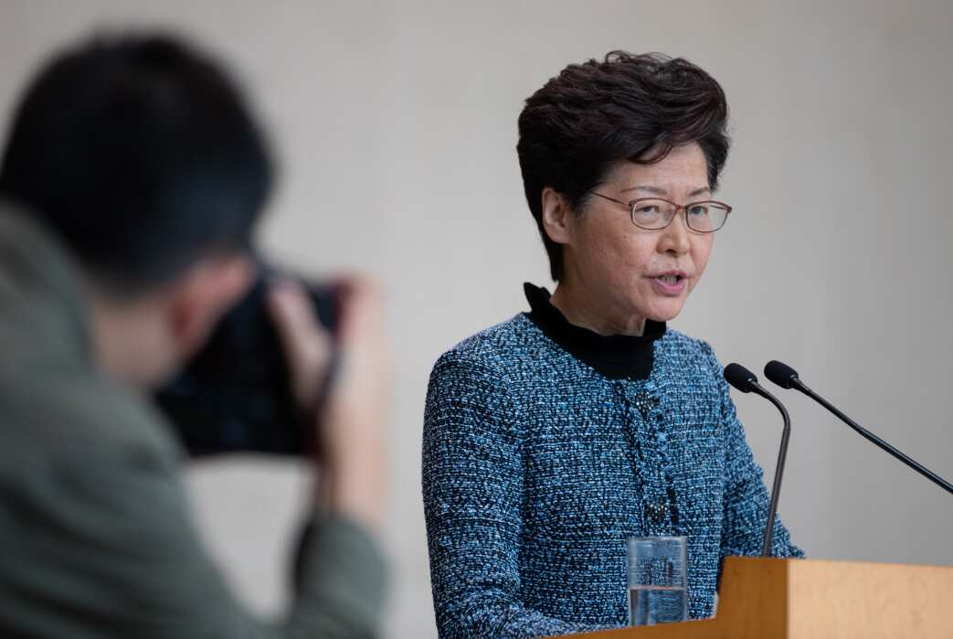 Hong Kong's leader Carrie Lam has warned about the risk of recession in the city. 