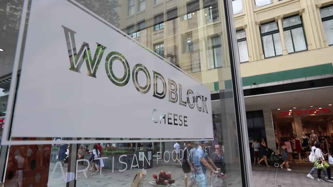 Woodblock Cheese's pop-up sits along Queen Street Mall - a premiere shopping strip.