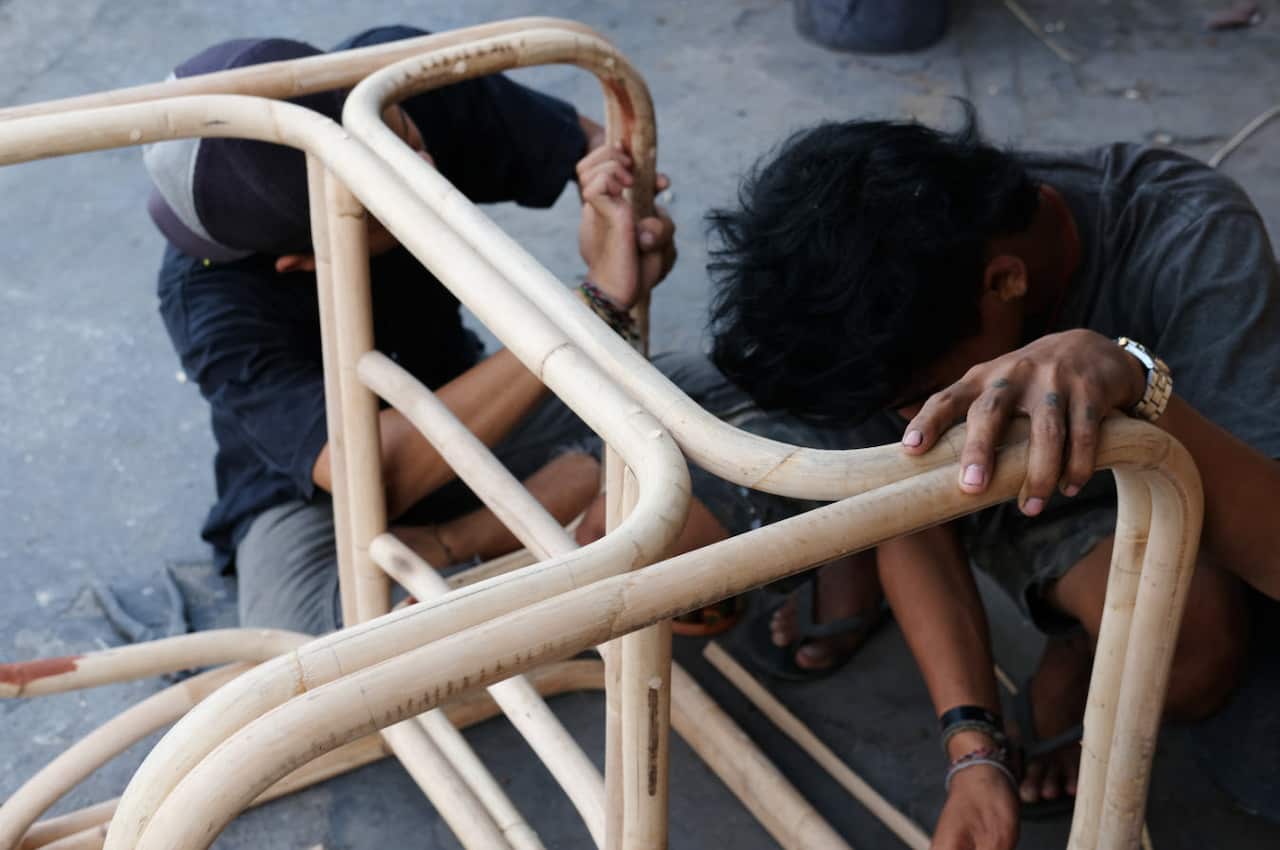 All of Worn's furniture is handmade.