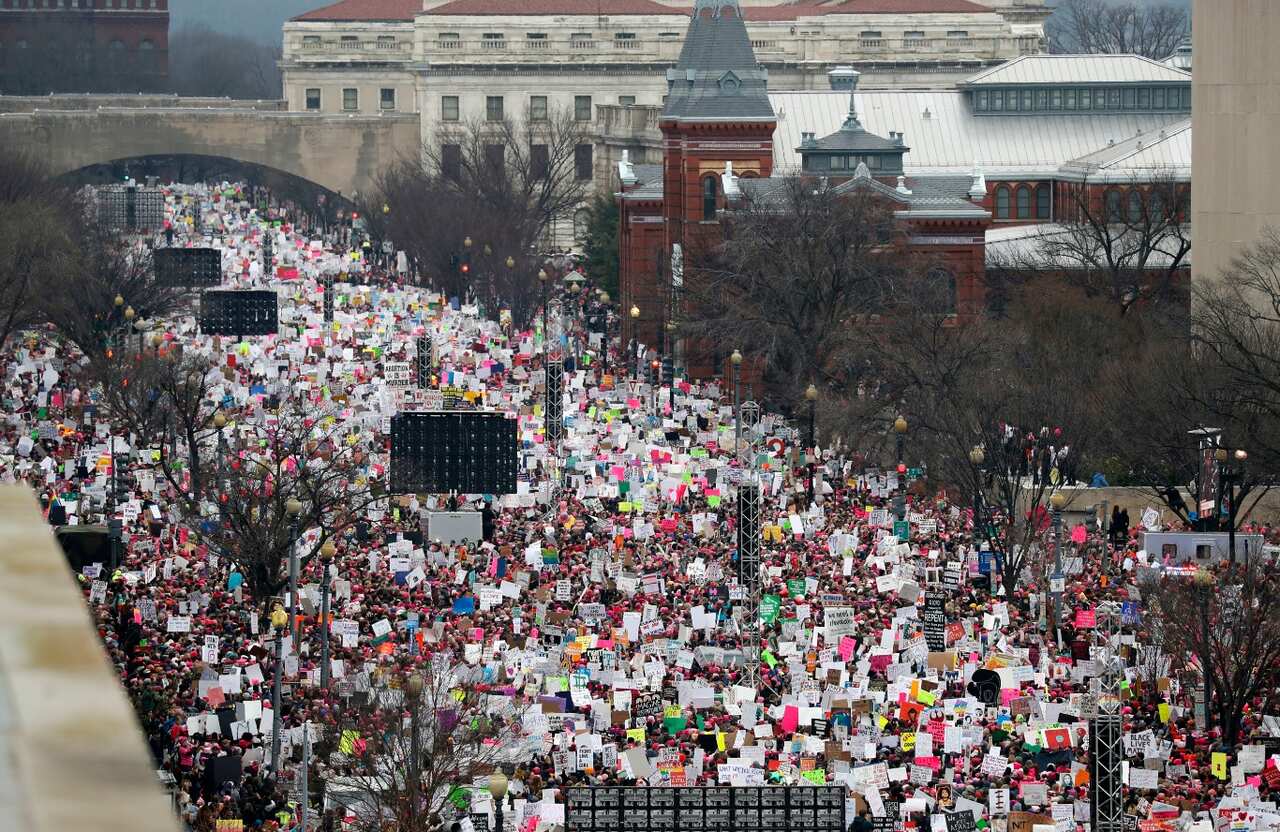 A crowd fills Independence Avenue during the Women's March on Washington, Saturday, Jan. 21, 2017 in Washington. (AAP)