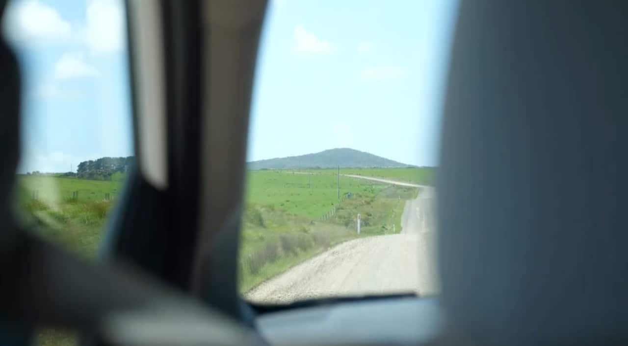 The mountain, wukalina, from afar.