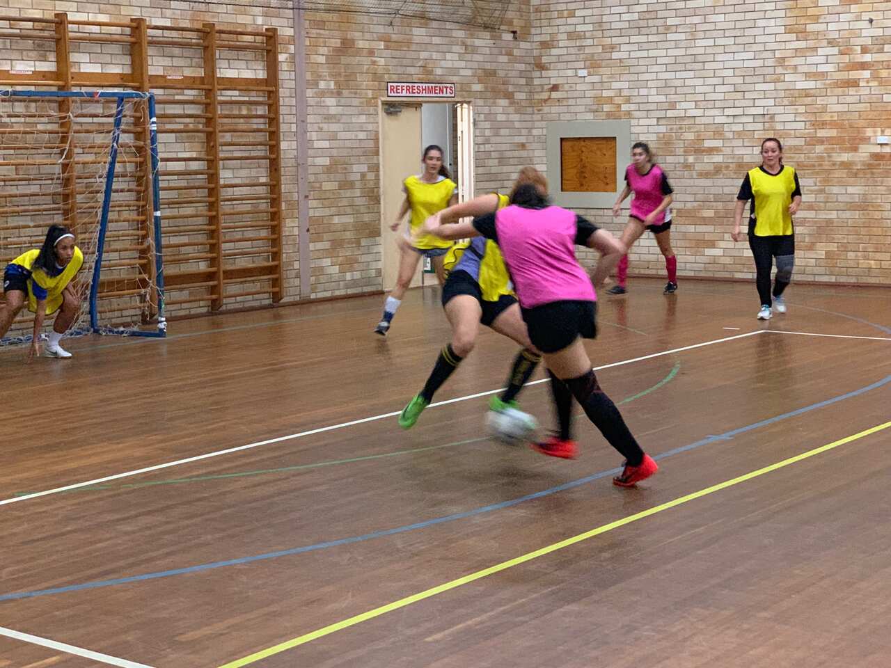 Fernanda fires in a shot at training