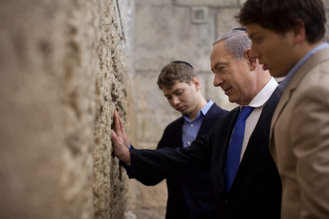 Prime Minister Netanyahu Visits The Western Wall on Election Day