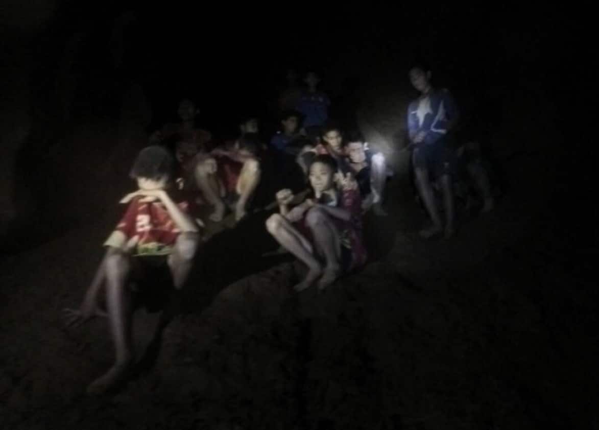  An undated handout photo released by Royal Thai Army on 03 July 2018 shows the missing 13 young members of a youth soccer team