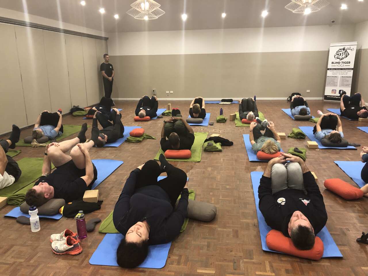 A yoga class