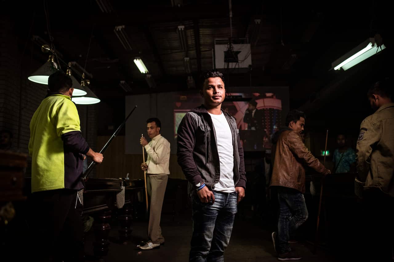 Yunas at aRohingyan-run restaurant and cafe in Springvale, Melbourne, where the 27-year-old has settled.