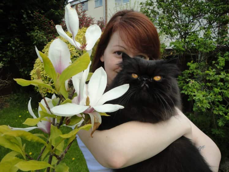 Yulia Skripal with the family's beloved cat Nash van Drake.