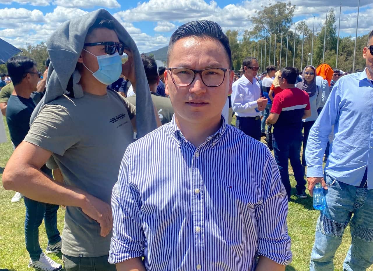 Zaki Haidari is a Hazara refugee who helped organise the protest at Parliament House in Canberra.