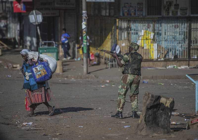 Violence flared in the Zimbabwe capital of Harare following the delay in the announcement of the presidential result.