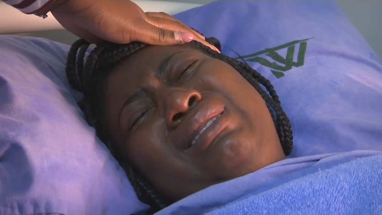 MP Joana Mamombe lying on a hospital bed at a private hospital in Harare on May 15, 2020, after allegedly being abducted and beaten up by police.