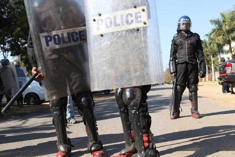 Zimbabwe Republic Police on the streets of Harare.