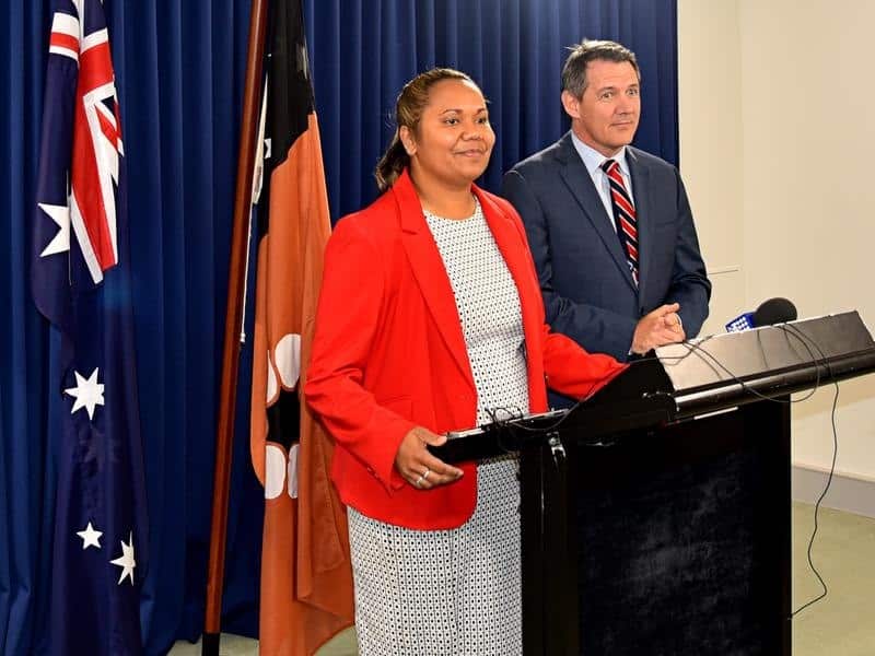 Labor MP Selena Uibo, alongside NT Chief Minister Michael Gunner.