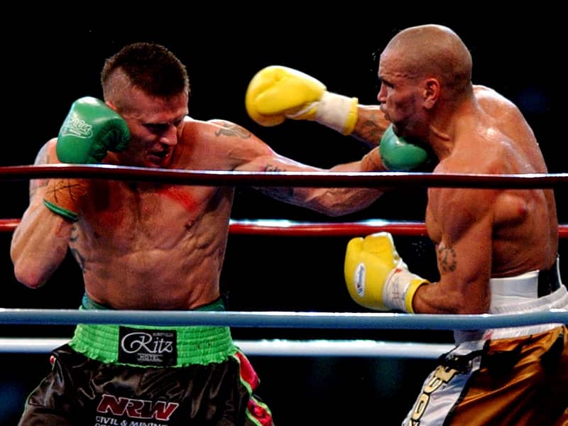 Danny Green and Anthony Mundine during their fight in 2006