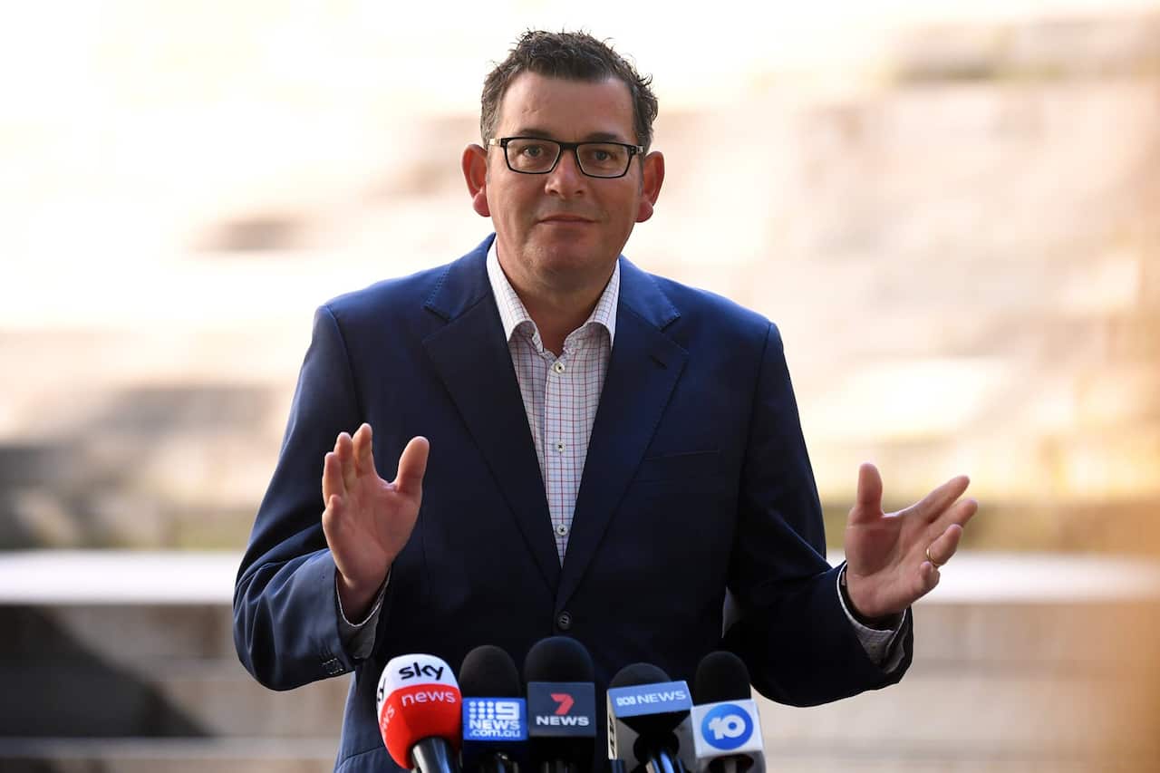 Victoria's Premier Dan Andrews at a press conference